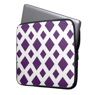 Purple Diamonds on White Laptop Sleeve