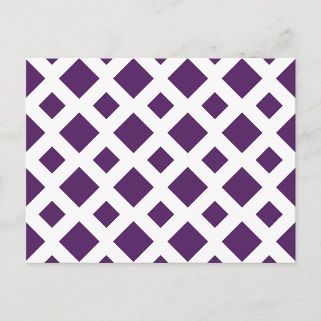 Purple Diamonds on White Postcard (Front)