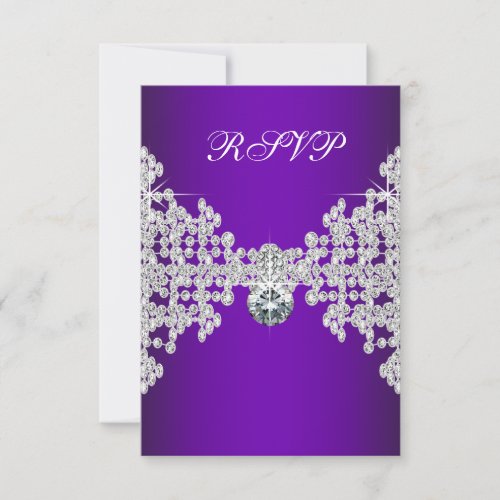 Purple Diamonds Purple Sweet Sixteen Birthday RSVP