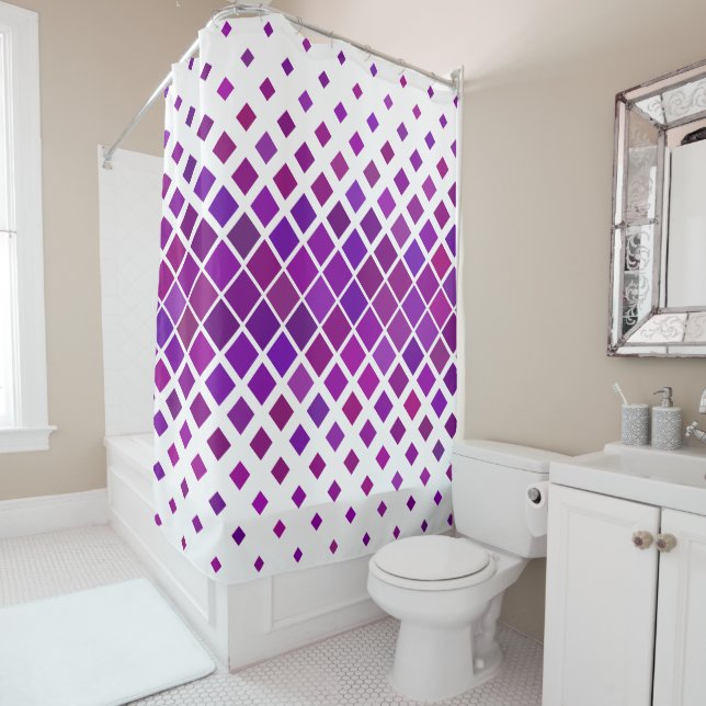 purple diamonds shower curtain (In Situ)