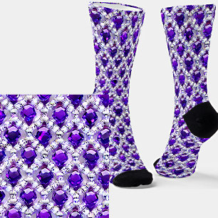 Purple Diamonds Square Cut Socks
