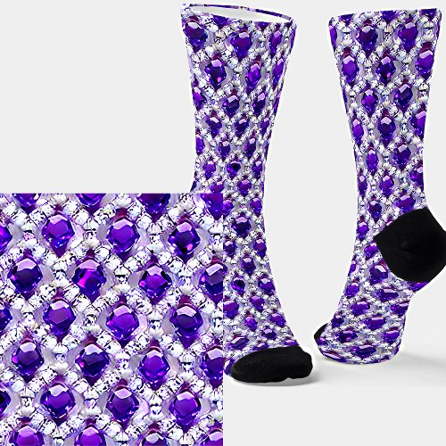 Purple Diamonds Square Cut  Socks