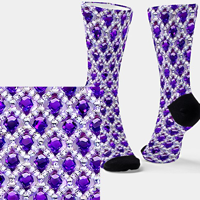 Purple Diamonds Square Cut  Socks (Creator Uploaded)