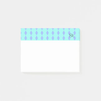 Purple Diamonds with Initials Post-it Notes