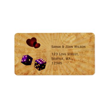 purple dice Vintage Vegas adress labels