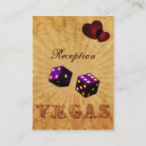 purple dice Vintage Vegas reception cards
