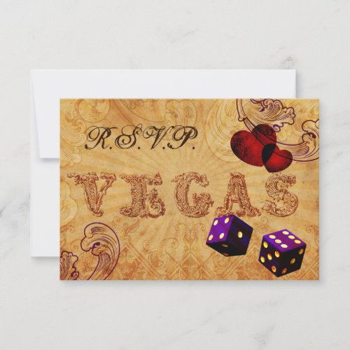 purple dice Vintage Vegas rsvp 35 x 5