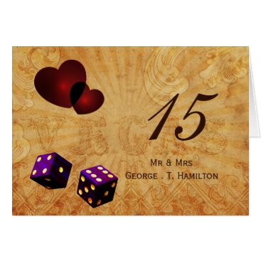 purple dice Vintage Vegas table numbers
