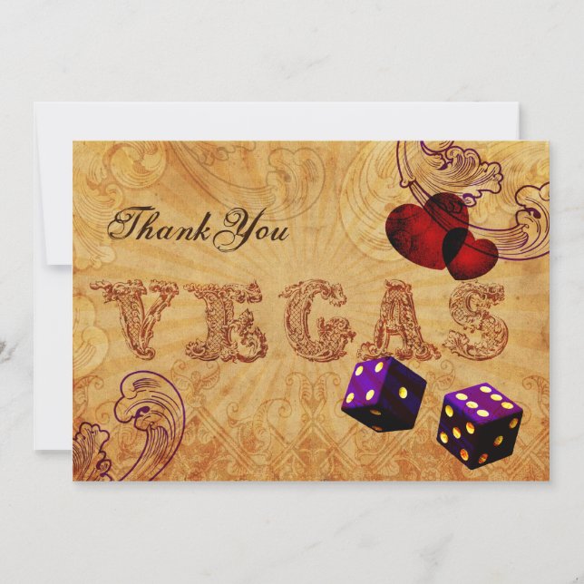 purple dice Vintage Vegas Thank You (Front)