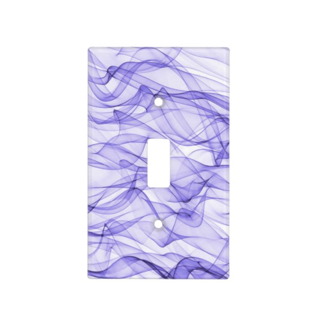 PURPLE Digital Art Cool Modern Abstract Pattern Light Switch Cover (Front)