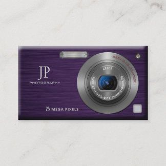 Purple Digital Camera Professional Photographer Business Card