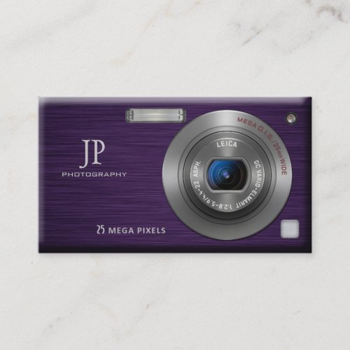 Purple Digital Camera Professional Photographer Business Card Template