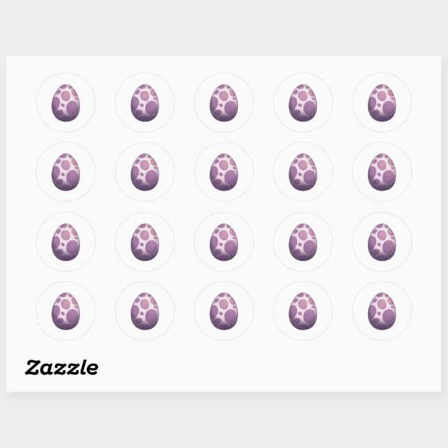 Purple Dino Eggs Classic Round Sticker (Sheet)