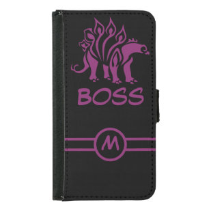 Purple Dino Stegosaurus Spiked Dinosaur Samsung Galaxy S5 Wallet Case