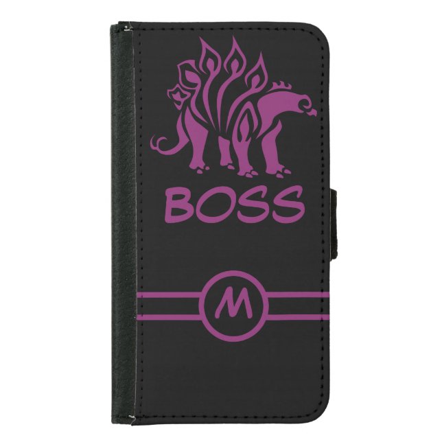 Purple Dino Stegosaurus Spiked  Dinosaur  Samsung Galaxy Wallet Case (Front)