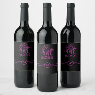 Purple Dino Stegosaurus Spiked Dinosaur Wine Label