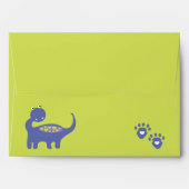 Purple Dinosaur Birthday with Dots Envelope (Back (Top Flap))