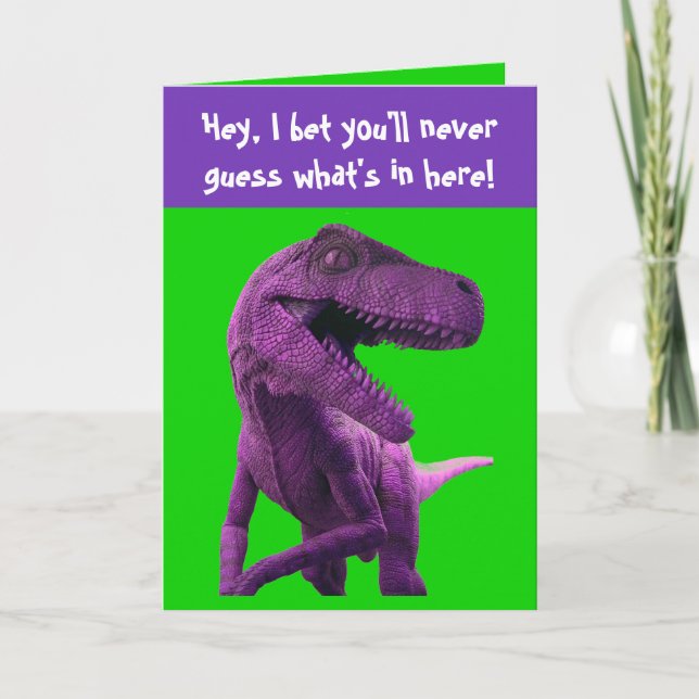 Purple Dinosaur Card (Front)