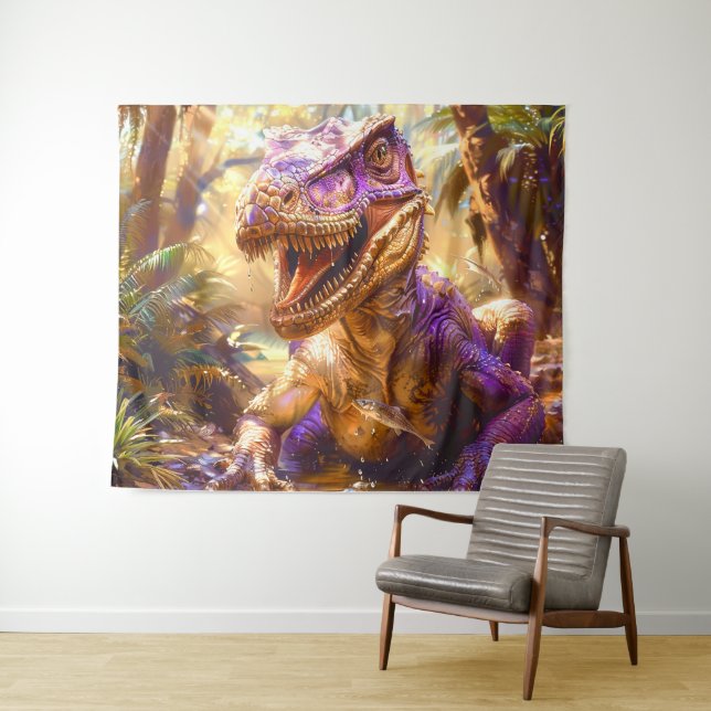 Purple Dinosaur Tapestry (In Situ (Horizontal))