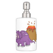 Purple dinosaur/Triceratops+Volcano Bath Set (Front)