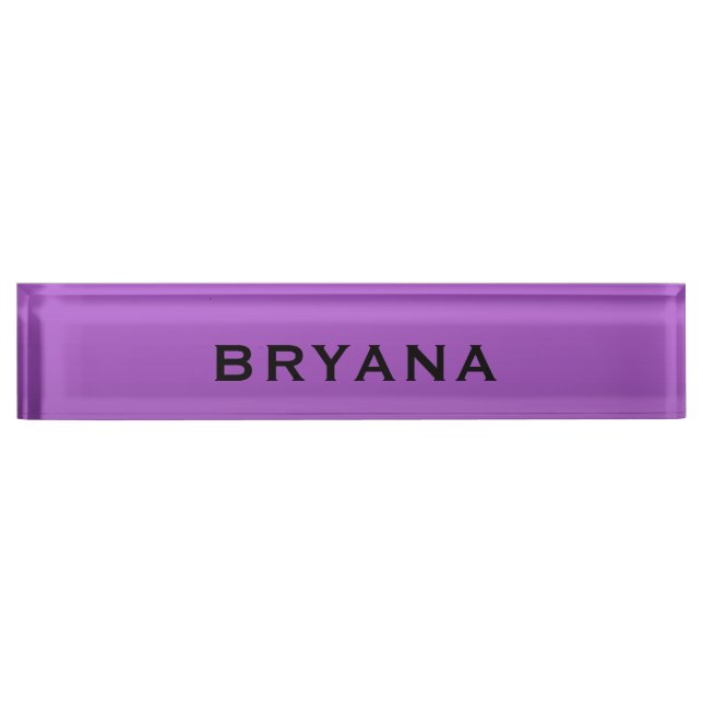 Purple Dipped Modern Bright Personalized Desk Desk Name Plate (Front)