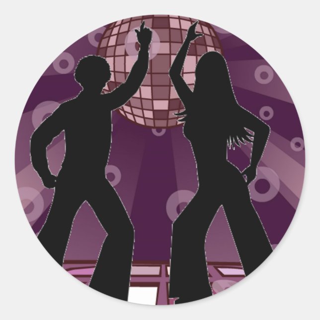 Purple Disco 2 Classic Round Sticker (Front)