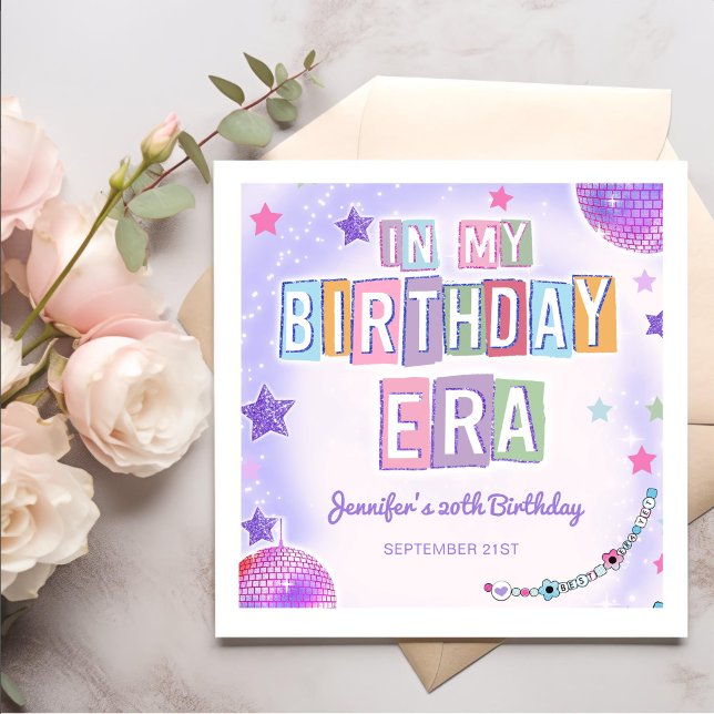 Purple Disco Ball In My Birthday Era  Paper Dinner Napkins (Creator Uploaded)