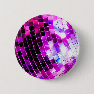 Purple Disco Ball Pinback Button
