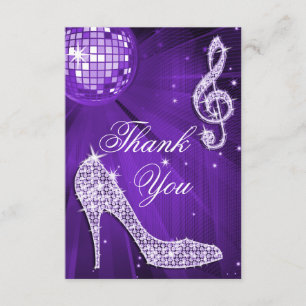 Purple Disco Ball Sparkle Heels Thank You