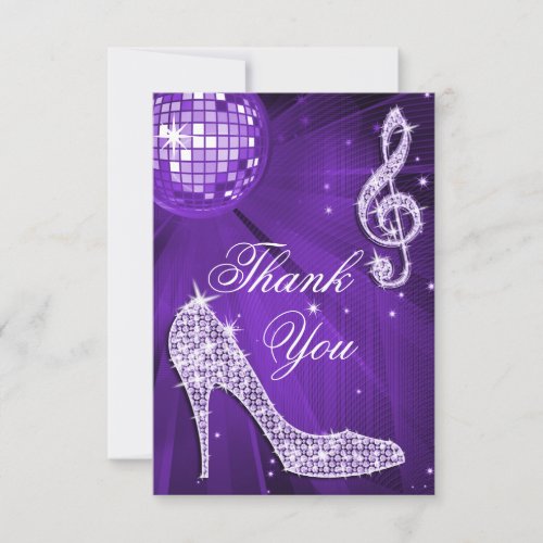 Purple Disco Ball Sparkle Heels Thank You