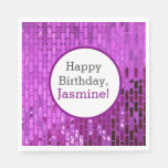 Purple Disco Ball Tiles Party Paper Napkins