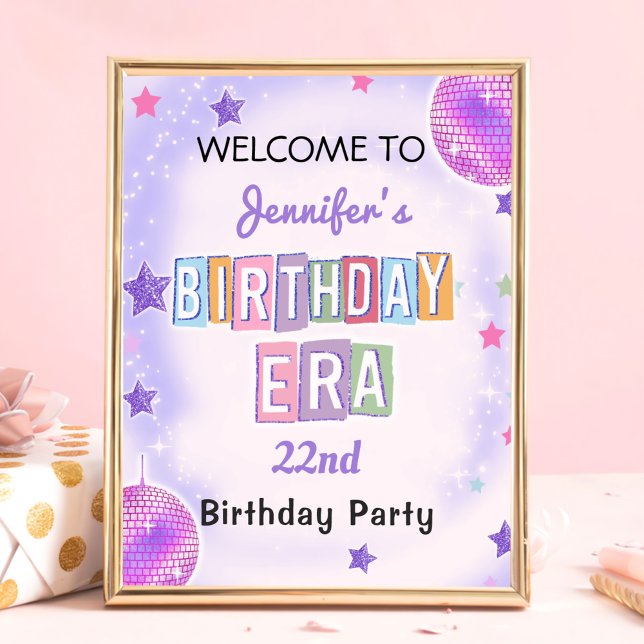 Purple Disco Eras Birthday Party Poster (Creator Uploaded)