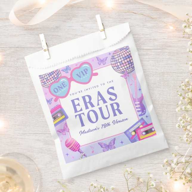 Purple Disco In My Birthday Era Birthday Favor Bag (Clipped)