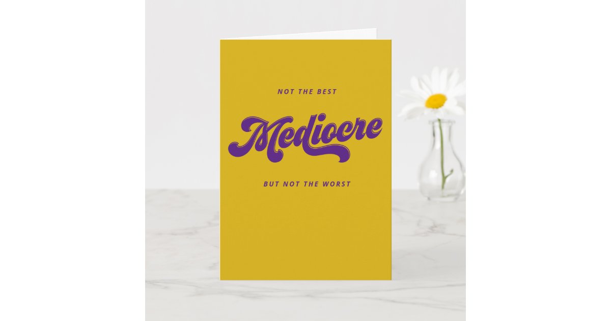 Purple Disco Lettering Mediocre Congratulations Card Zazzle