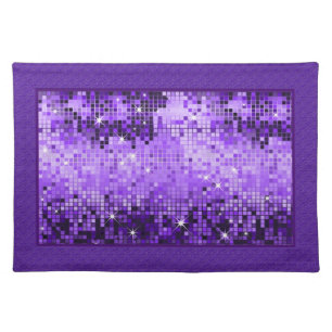 Purple Disco Mirrors Glitter Placemat