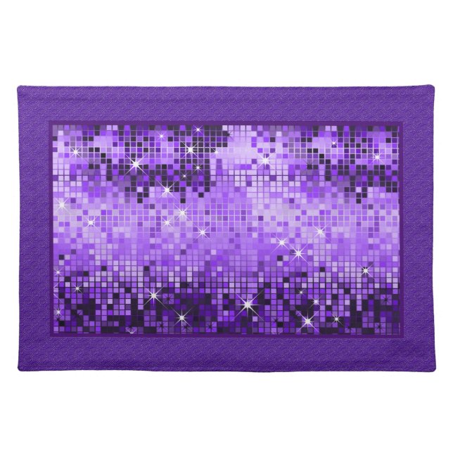 Purple Disco Mirrors Glitter Placemat (Front)