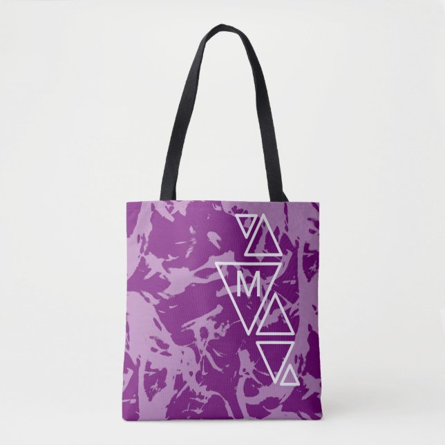 Purple Distortion TS Monogram Tote Bag (Front)