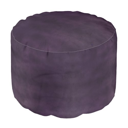 Purple Distressed Faux Leather Ottoman Pouf