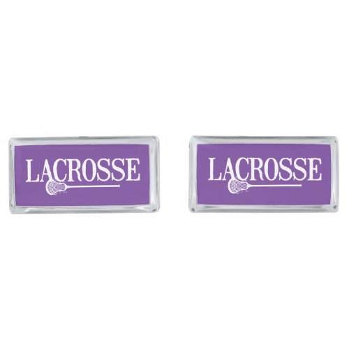 Purple Distressed Lacrosse Cufflinks