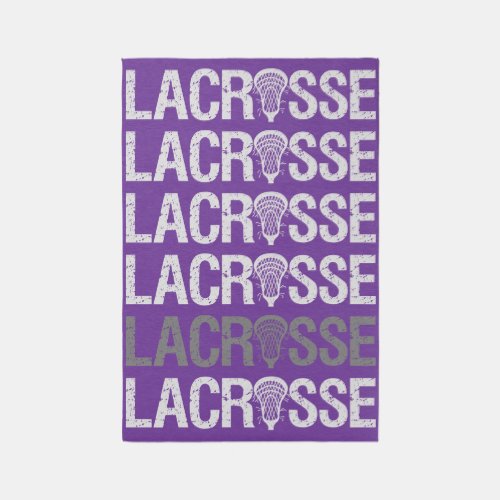 Purple Distressed Lacrosse Word Rug