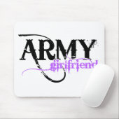 Purple Distressed Lettering Army Girlfriend Mouse Pad (With Mouse)