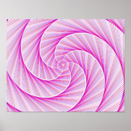 Purple Dive Drop Mathematic Swirl  Poster Matte