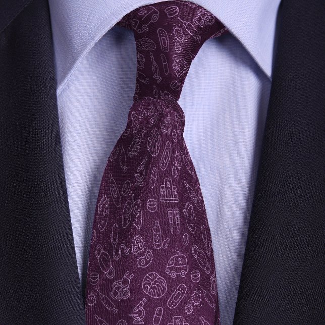 Purple Doctors, Healthcare Professionals Doodle Neck Tie (Creator Uploaded)
