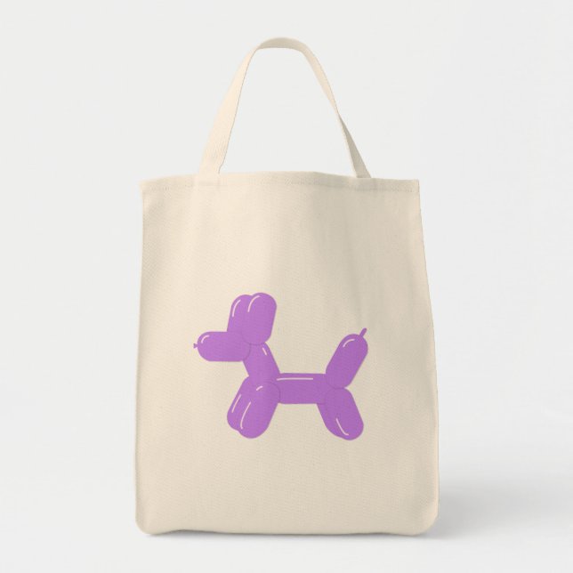 Purple dog balloon animal tote bag (Front)