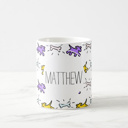 Purple Dog Bone Graffiti Style Personalized Mug