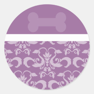 Purple Dog Bone Stickers