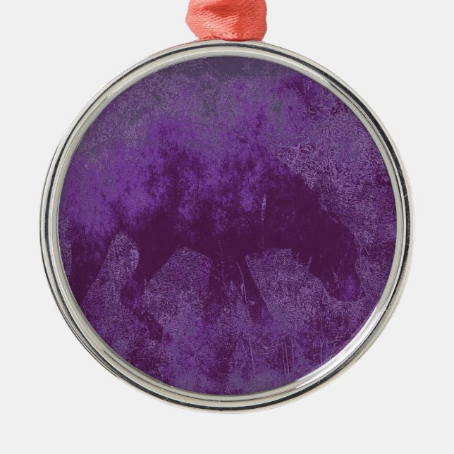 Purple Dog Metal Ornament (Front)
