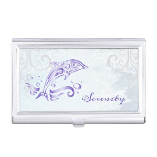 Purple Dolphin Business Card Case