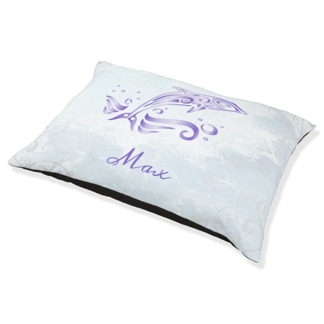 Purple Dolphin Dog Bed (Angled)