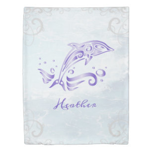 Purple Dolphin Duvet Cover